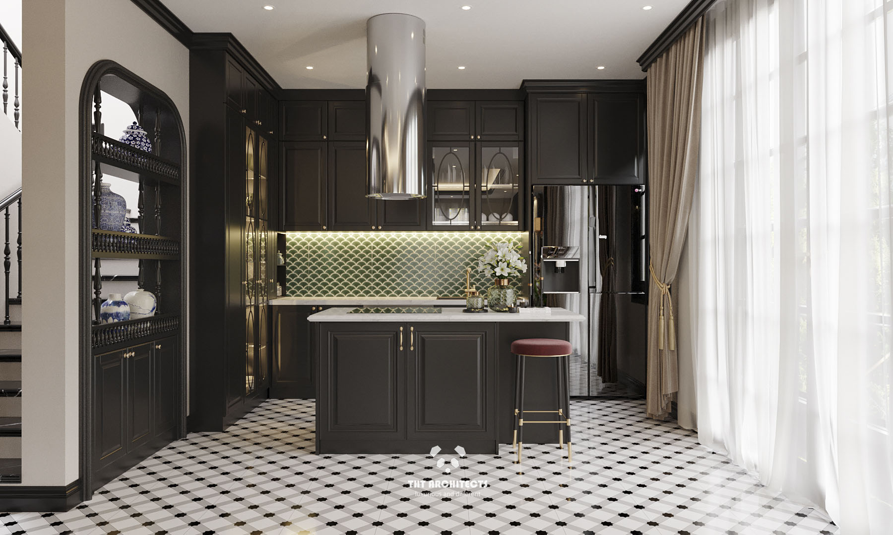 tht architects - Indochine home quận 7 - phòng khách bếp 09